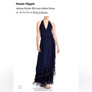Haute Hippie Midnight Blue Lace Maxi Dress